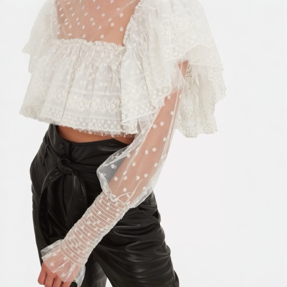 Philosophy di Lorenzo Serafini White Sheer Crop Top